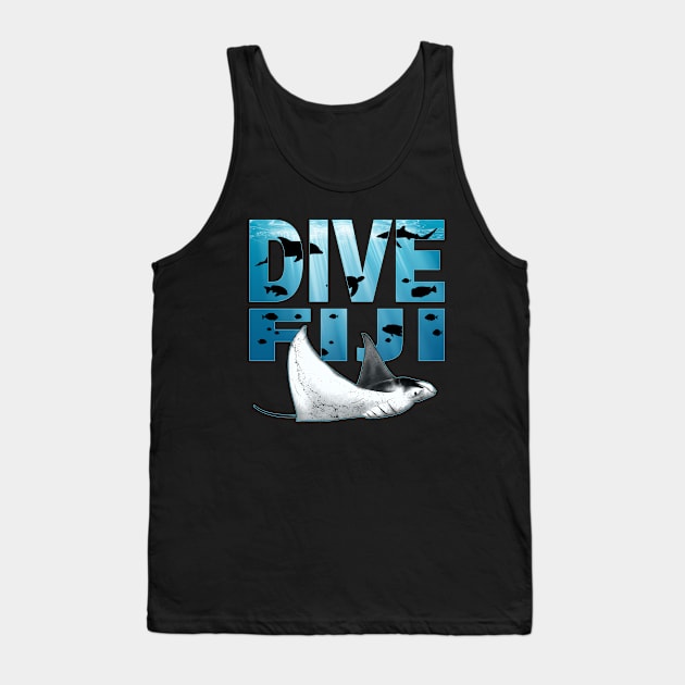 Dive Fiji Manta Ray Tank Top by NicGrayTees